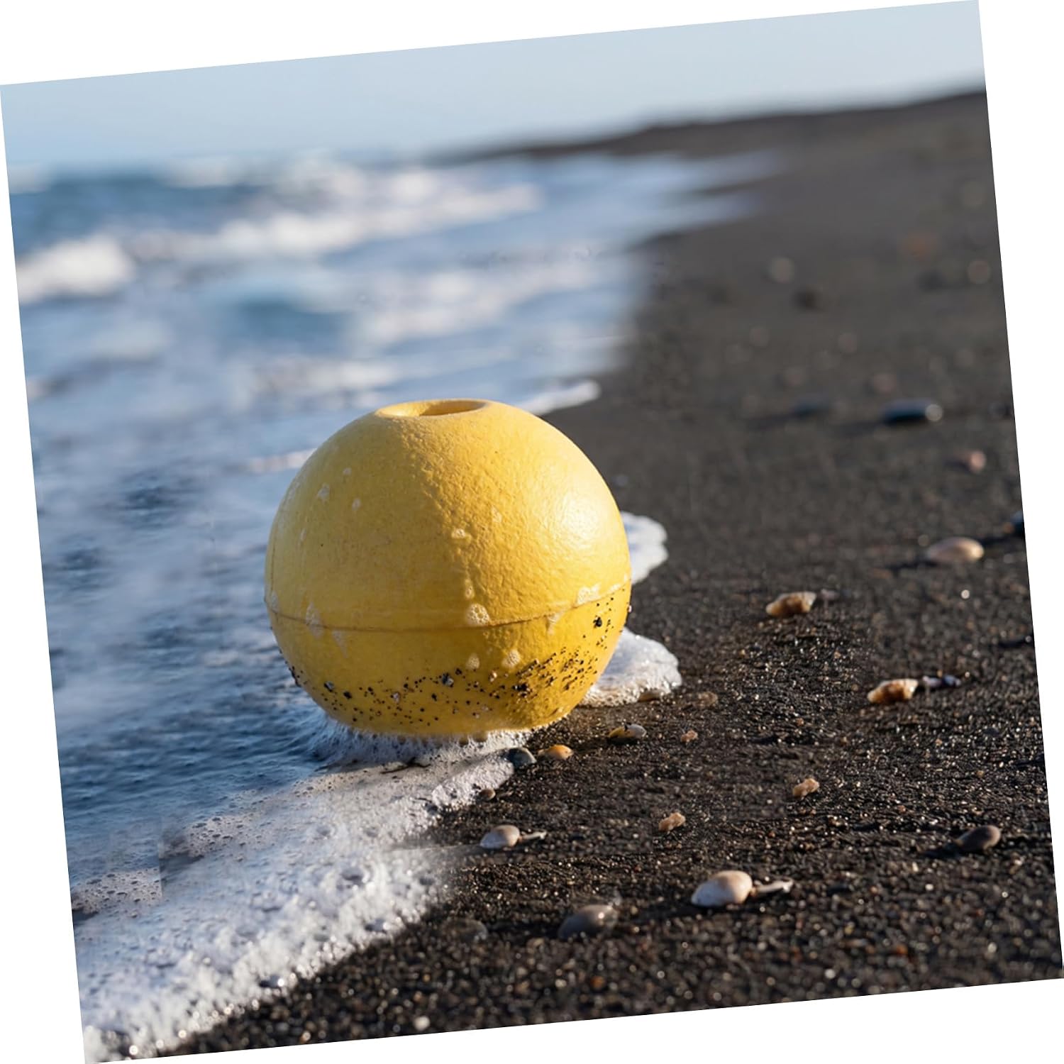POPETPOP Fishing Net Floats Buoy Marker, 2pcs Yellow 20cm PVC Foam Floating Balls, High Buoyancy Waterproof Netting Floats for Lobster Trap, Marine Aquaculture, Kayak Anchor