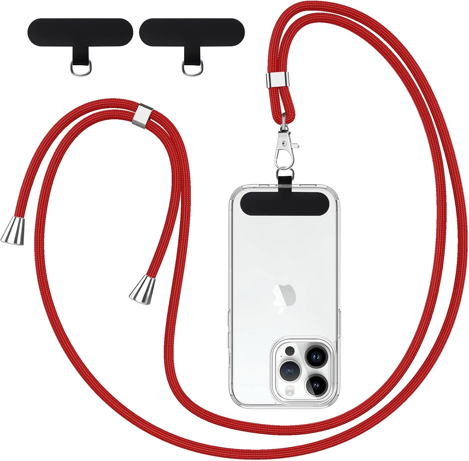 Knrlqim Cordino Universale Per Telefono – Regolabile Da 47 A 65 Cm, Tracolla Da Collo A Catena, Compatibile Con Smartphone Con Custodia, Verde (2 Adesivi Inclusi) - 3