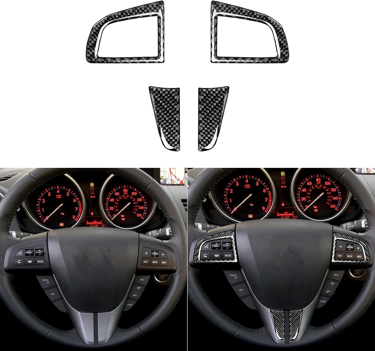 Car Driver side dashboard Decal Sticker Cover Real Premium Carbon Fiber Compatible