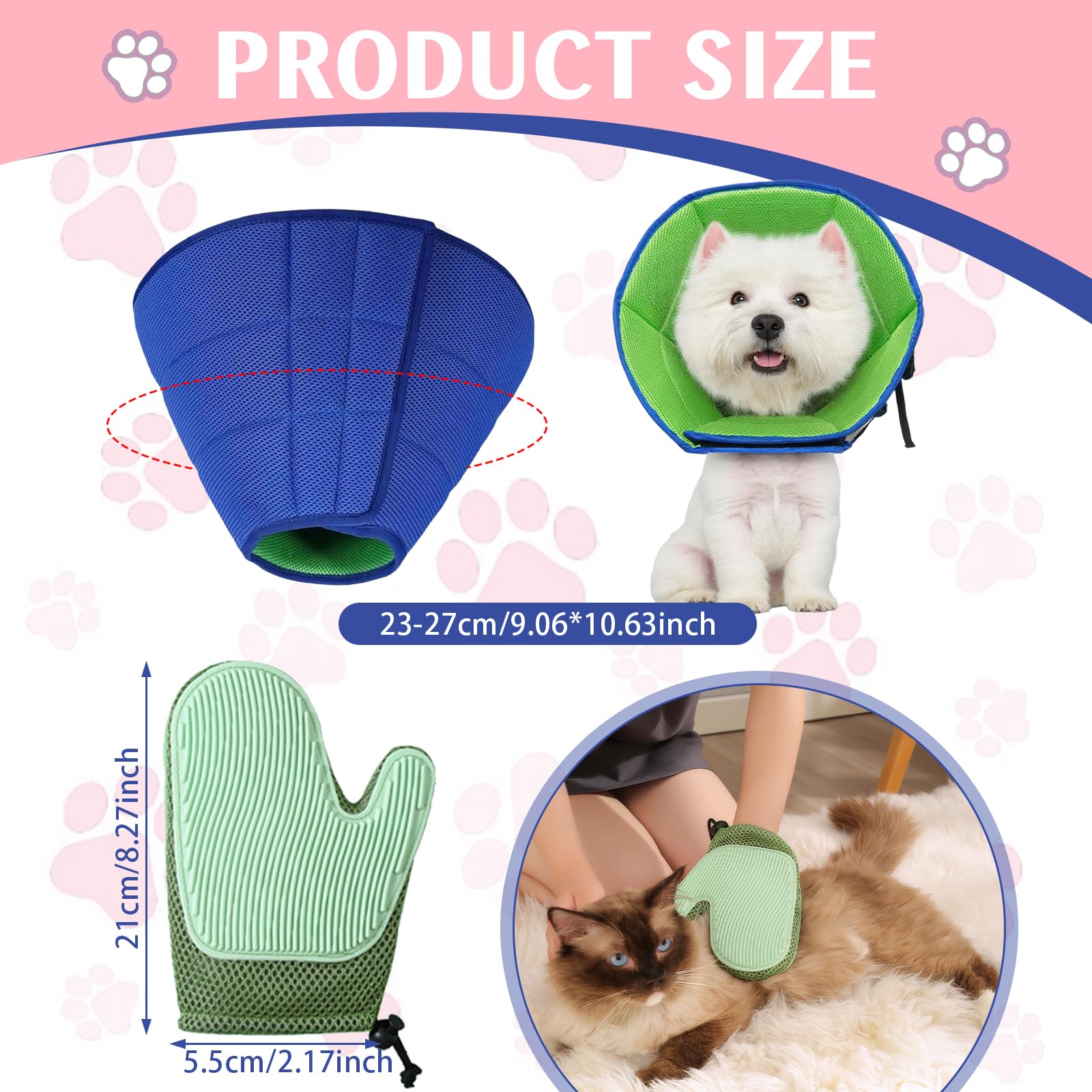 Dog Cone Collar, Adjustable Head Cone for Dogs Prevent Licking Dog Cones After Surgery Soft - Image 2
