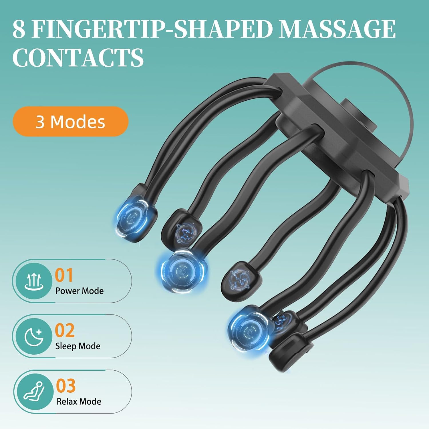 Head Massager Scalp Electric with 3 Modes, Head Massager Scalp Stress Relax Rechargeable Portable, Type-C, Head Scratcher for Stress Relax