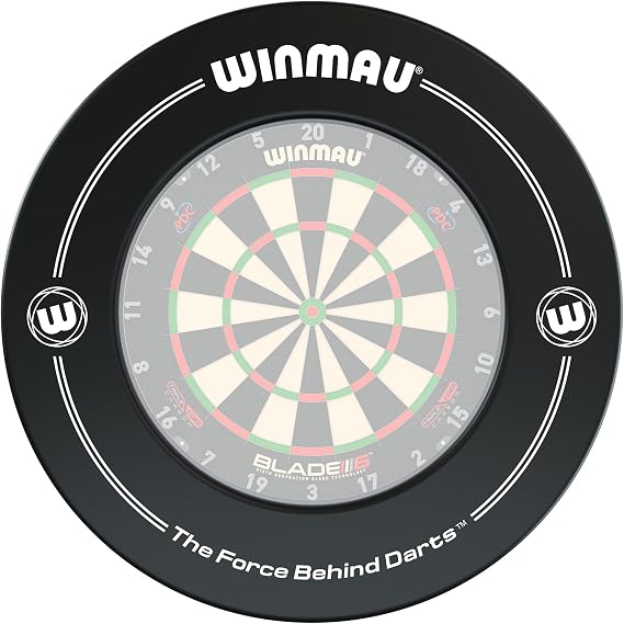 WINMAU Printed Dart Board Surround Ring – Durable Backboard Wall Protector for Dartboards - Available in White, Black, Red & Blue - Professional Darts Accessories