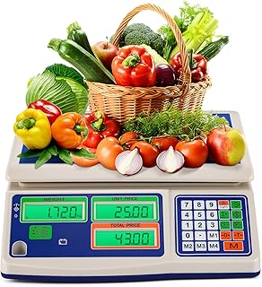 Bonvoisin Balance Alimentaire Commerciale avec Comptage 30kg/1g - Balance Numérique Professionnelle, 4 Touches Mémoire, Conversion KG/LB/G, Double Affichage LCD, Plateau Acier Inoxydable