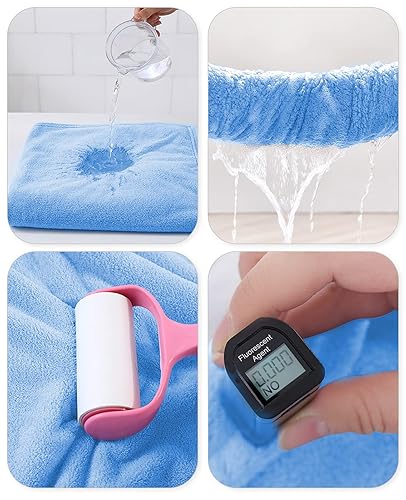 Miniatura 4 de ROMASA Toalla de baño para bebé con capucha, ultra suave y absorbente, bata de baño para recién nacidos, regalos de ducha (elefante azul)