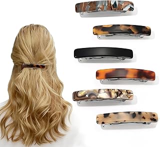 Aucuu Pack of 6 Women's Hair Clips, French Hair Clips, Automatic, Small French Hair…
