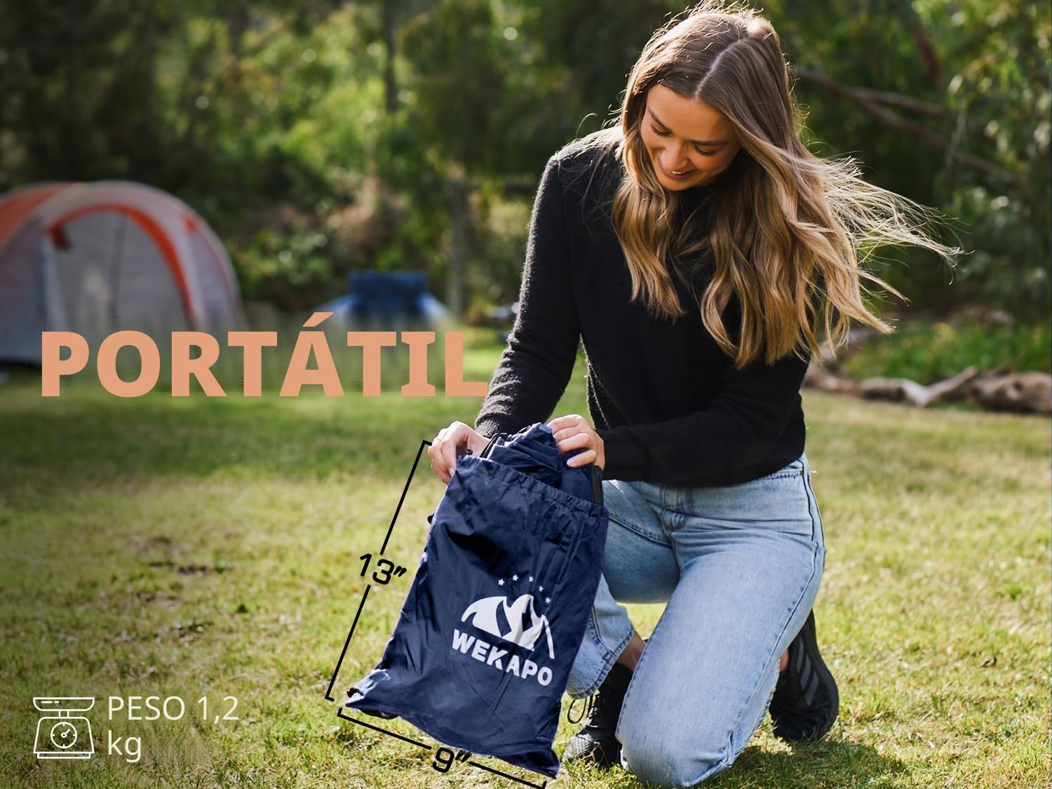 WEKAPO Tumbona Inflable para Acampada y Playa, sofá Inflable portátil para Senderismo, césped, películas y Festivales de música en Interiores y Exteriores. Hamaca de Aire Ligera y fácil de Instalar