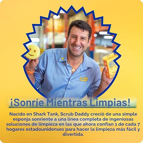Miniatura 9 de Scrub Daddy 6 esponjas de cocina Scrub Mommy y 1 soporte de esponja Daddy Caddy - Sin arañazos para platos y limpieza multiusos, sin BPA y fabricado
