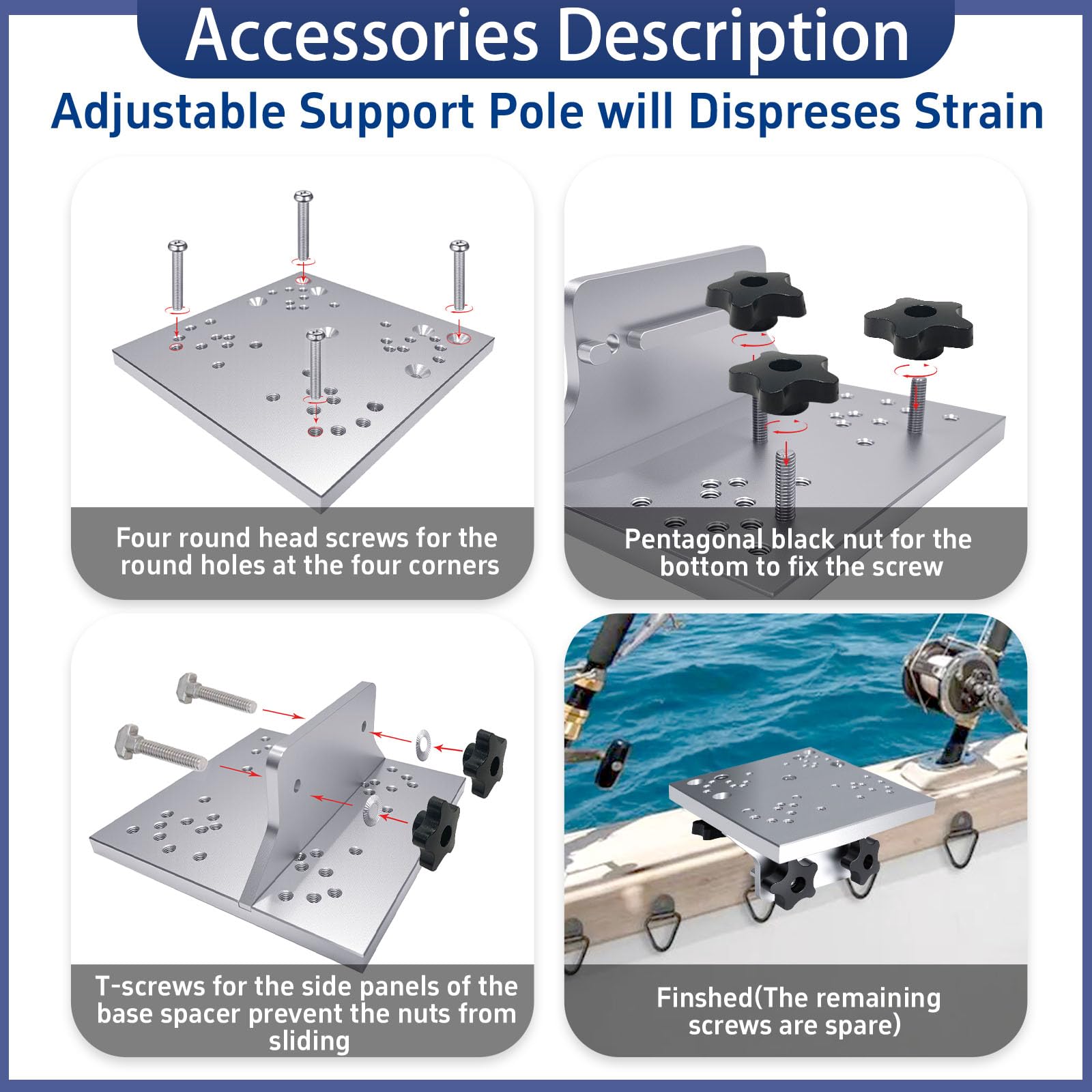 Lund Sport Track Accessories Universal Aluminum Downrigger Bracket