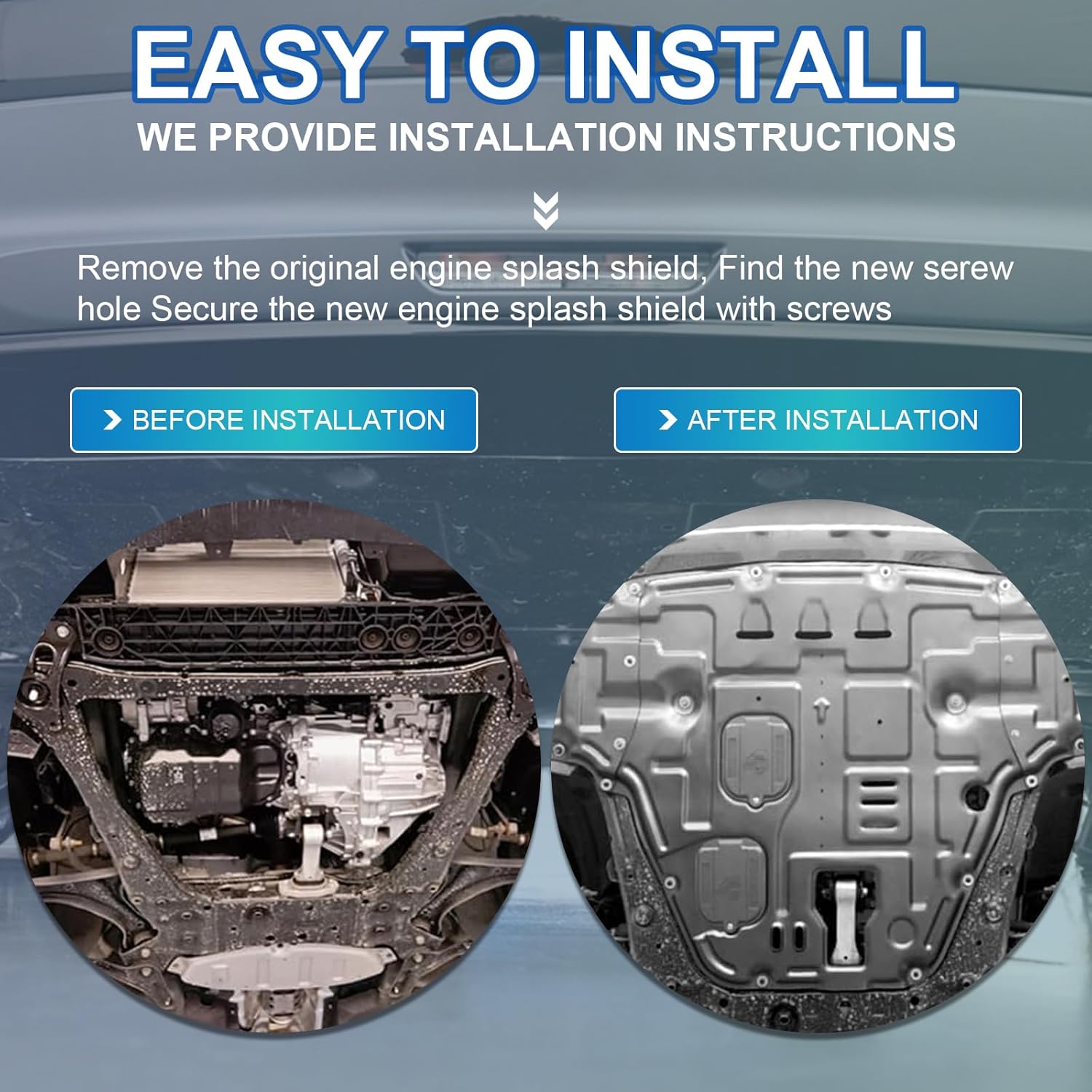 Engine Guard Mud Flaps w/Screw Hardware Compatible with 2015-2023 Porsche Macan Engine Splash Shield Under Car Shield Cover Board