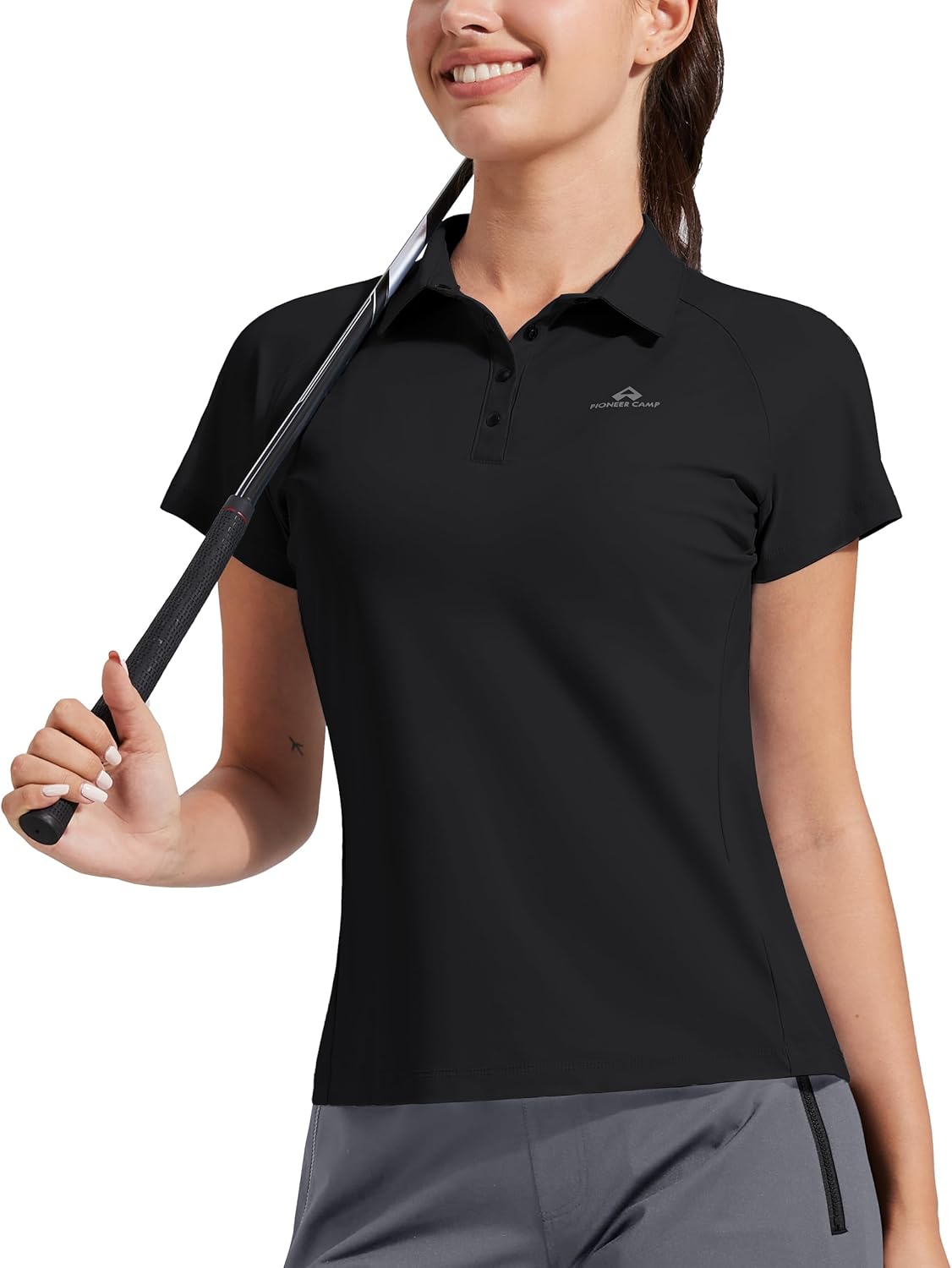 Pioneer Camp Women's Golf Shirt Short Sleeve Polo Shirts UPF 50+ Quick Dry Collared Tennis Work Athletic Tops 4 Button - Image 3