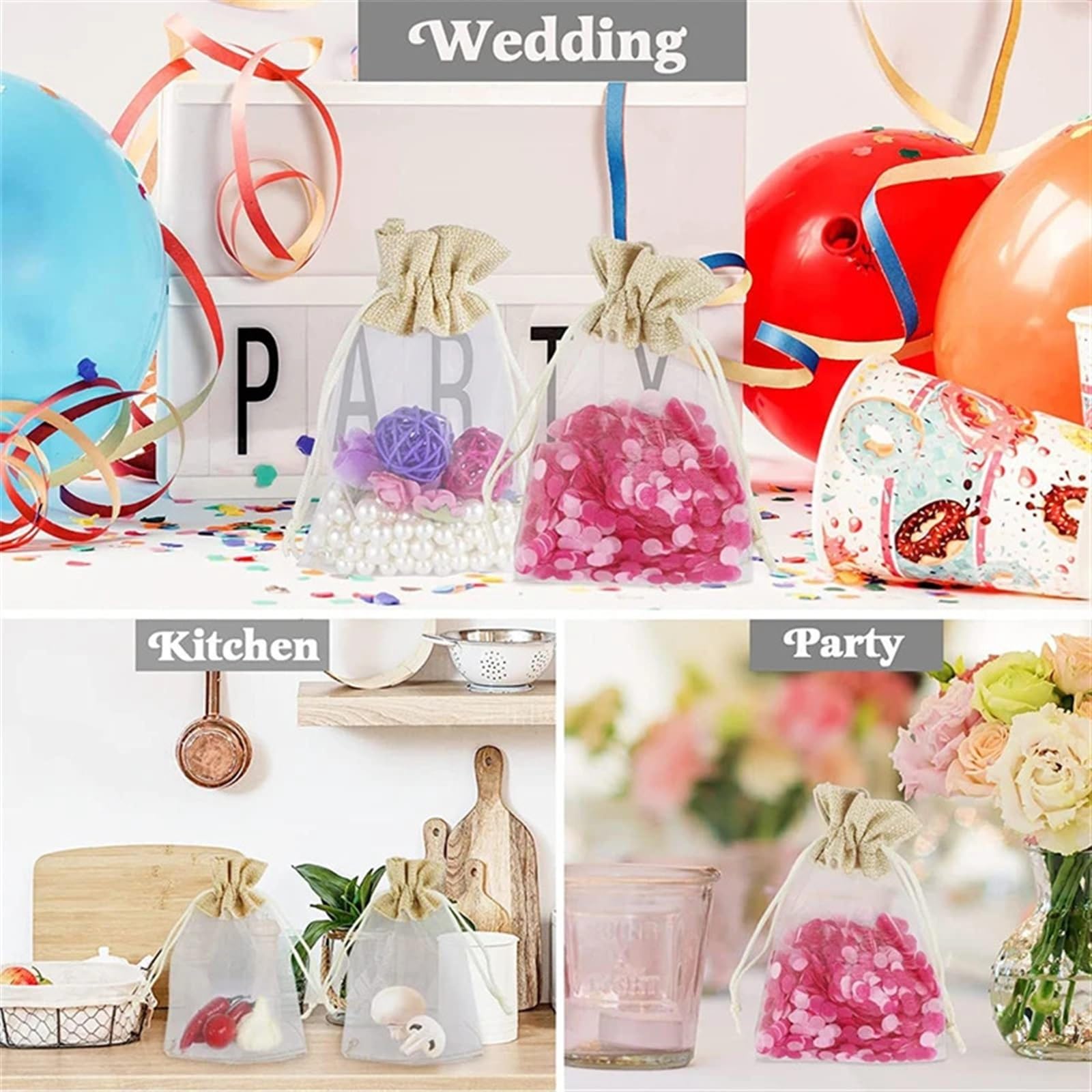 Geschenkbeutel 30 Stück kleine Geschenk-Süßigkeitstüten for Hochzeit, Festival, Party, Verpackung, Geschenktüten, Beutel mit Kordelzug, Hochzeitsgeschenke for Gäste, 10 x 15 cm