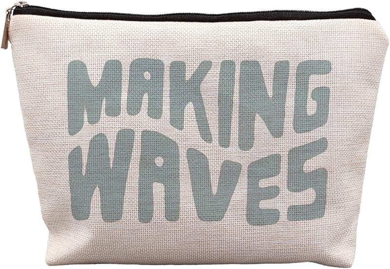 Necessaire de maquiagem uinwk Floral Beach com zíper, 25,4 x 19,05 x 0,76 cm