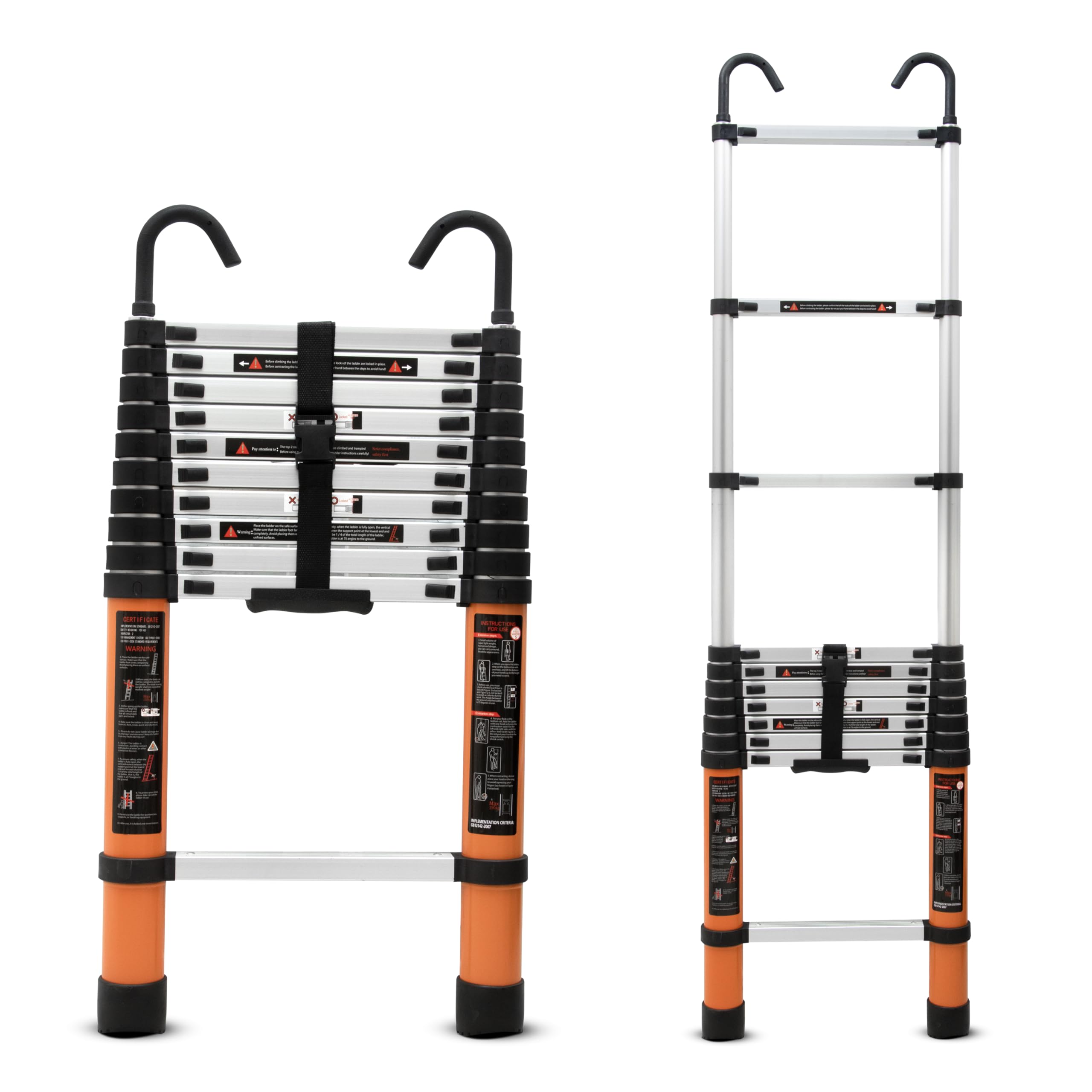 Plantex 2.6m (8.5 ft.) Portable and Compact Aluminium Telescopic Ladder with Removable Hooks/Foldable Multipurpose Ladder for Home & Outdoor Use/2 Years of Warranty By Plantex/EN131 Certified-(Black) — Amazon image 18