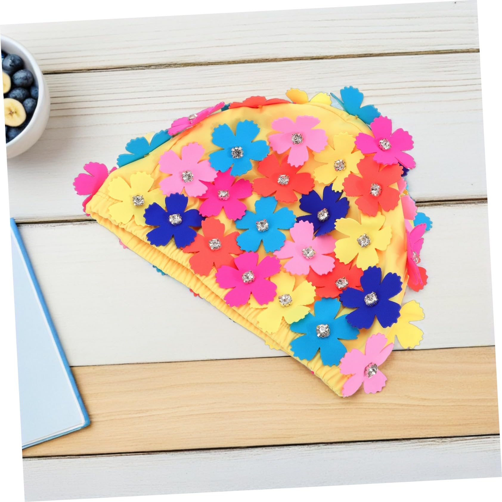 Gorro de Baño Floral para Mujer Adulta, 2 Piezas de Nailon