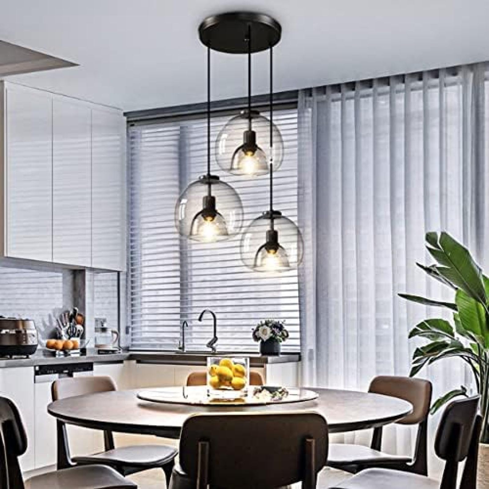 Lustre LED Nordique E27 pour cuisine îlot et table à manger chic