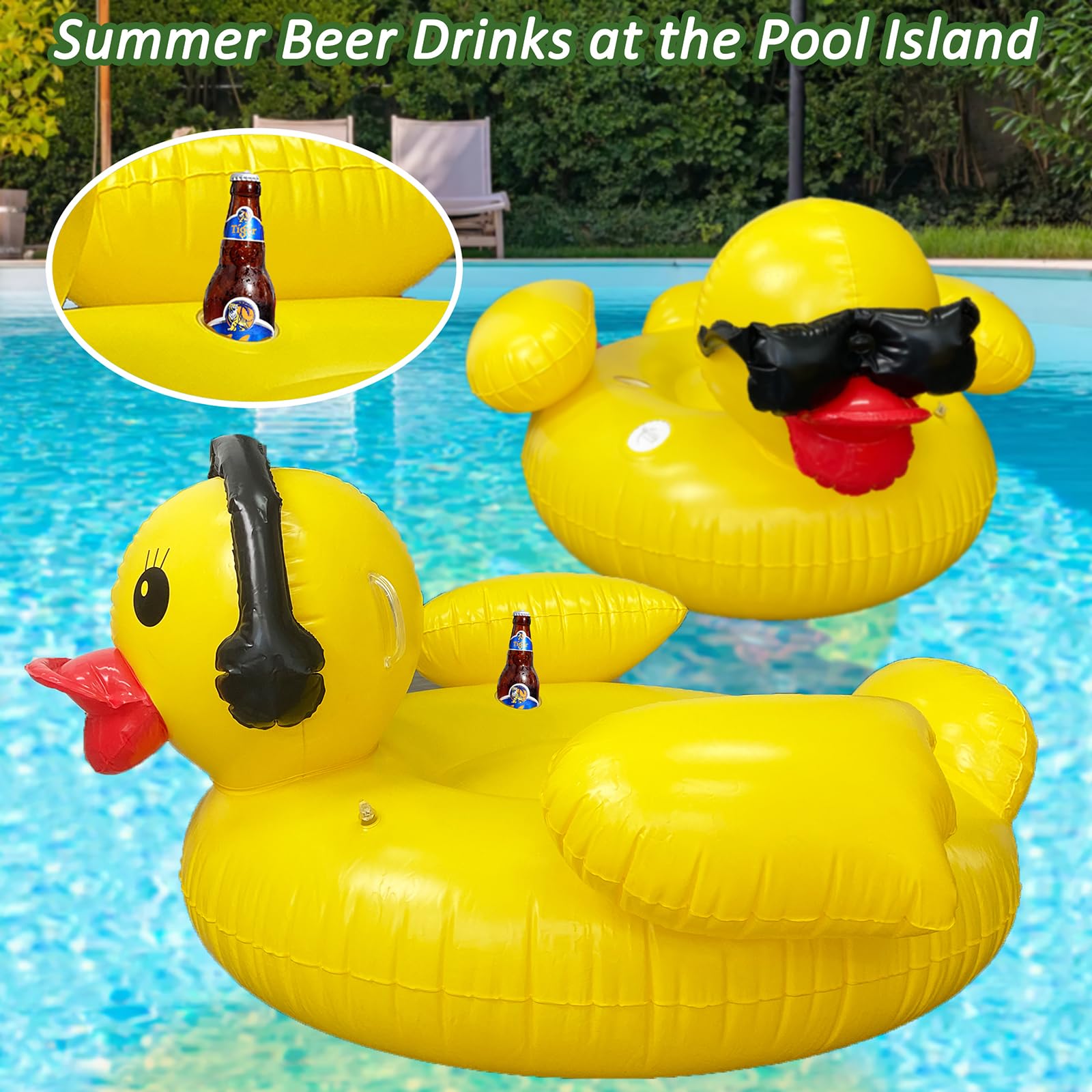 Inflatable Pool Giant Inflatable Duck Pool Float - Ride-On Lounger For ...