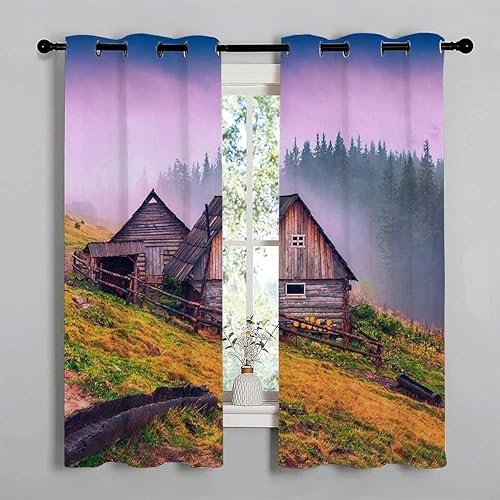 Miniatura 3 de Cortinas opacas para dormitorio de niños, ojales nostálgicos, cubierta corta de puerta a prueba de sonido, cortinas para Ventanas de Cuarto 55