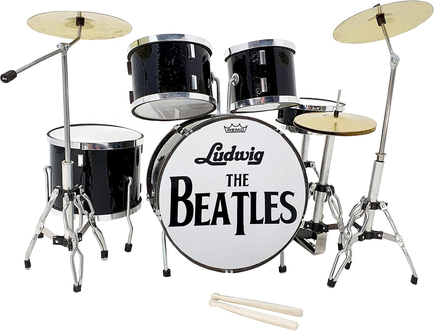 ROCKSTAR - MINIATURA BATERÍA ACUSTICA NEGRO BRILLO MLI MDR-0022 REGALO MUSICAL