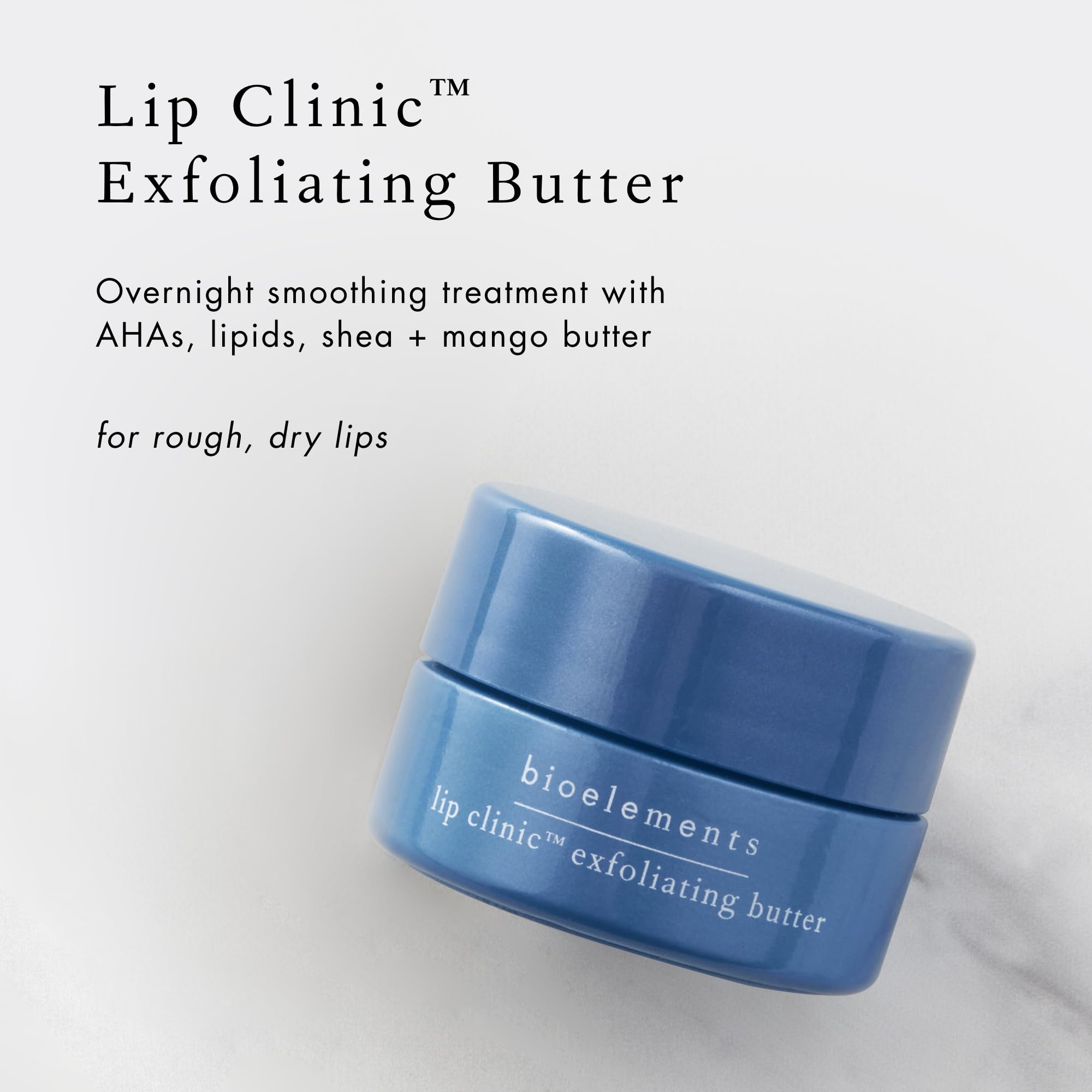 Lip Clinic - Mantequilla exfoliante de 0.33 onzas líquidas, tratamiento suavizante nocturno con AHA, lípidos, manteca de karité y mango, vegano, sin gluten, nunca probado en animales 3