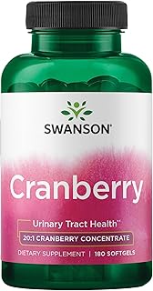 Swanson Cranberry - Supports Urinary Tract Health, Bladder Control, and Promotes Healthy Kidney Function - Supplement Made with 20:1 Juice Concentrate - (180 Softgels)