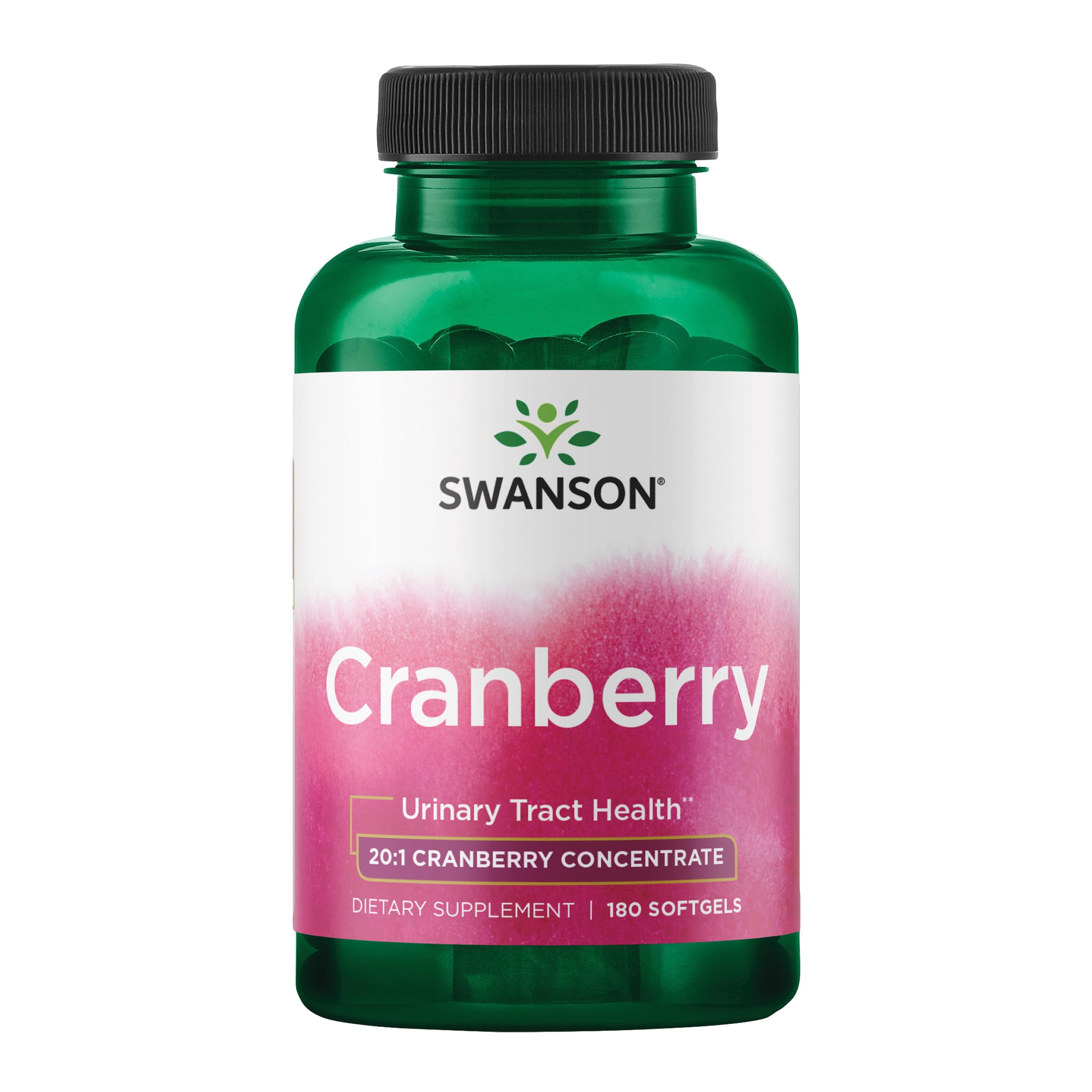 Swanson Cranberry - Supports Urinary Tract Health, Bladder Control, and Promotes Healthy Kidney Function - Supplement Made with 20:1 Juice Concentrate - (180 Softgels)