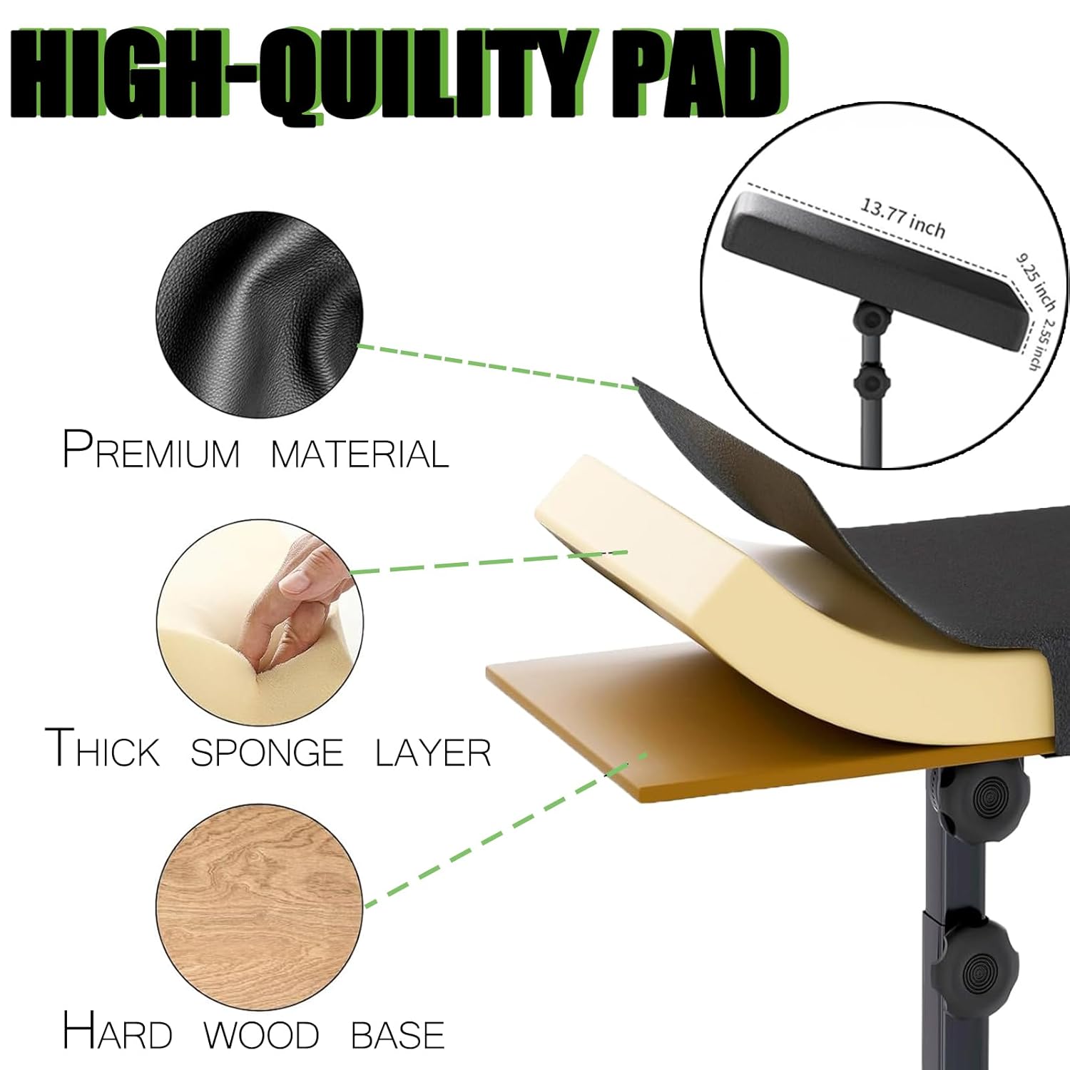 Tattoo Arm Rest - Beoncall Tattoo armrest and Legrest Stand 360°Adjustable Armrest Foldable Legrest Leather Pad Thick Sponge Stable Base for Tattoo Studio Tattoo Artists