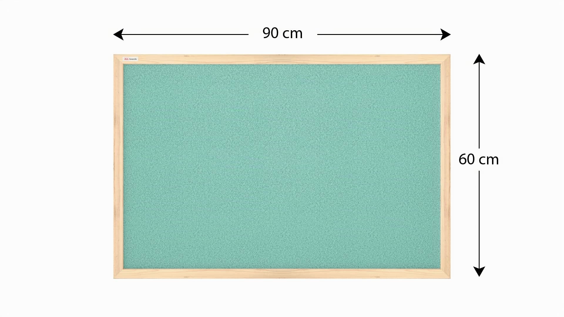 ALLboards Mint Pinnwand mit Holzrahmen 90x60cm Mint Korktafel Korkwand Pinnwand Kork