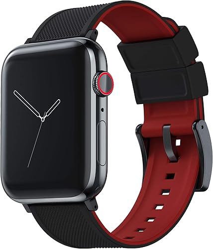 Miniatura 9 de Barton Watch Bands - Extensibles de silicona Elite para reloj - Accesorios y adaptadores negros con deposición física de vapor, de liberación