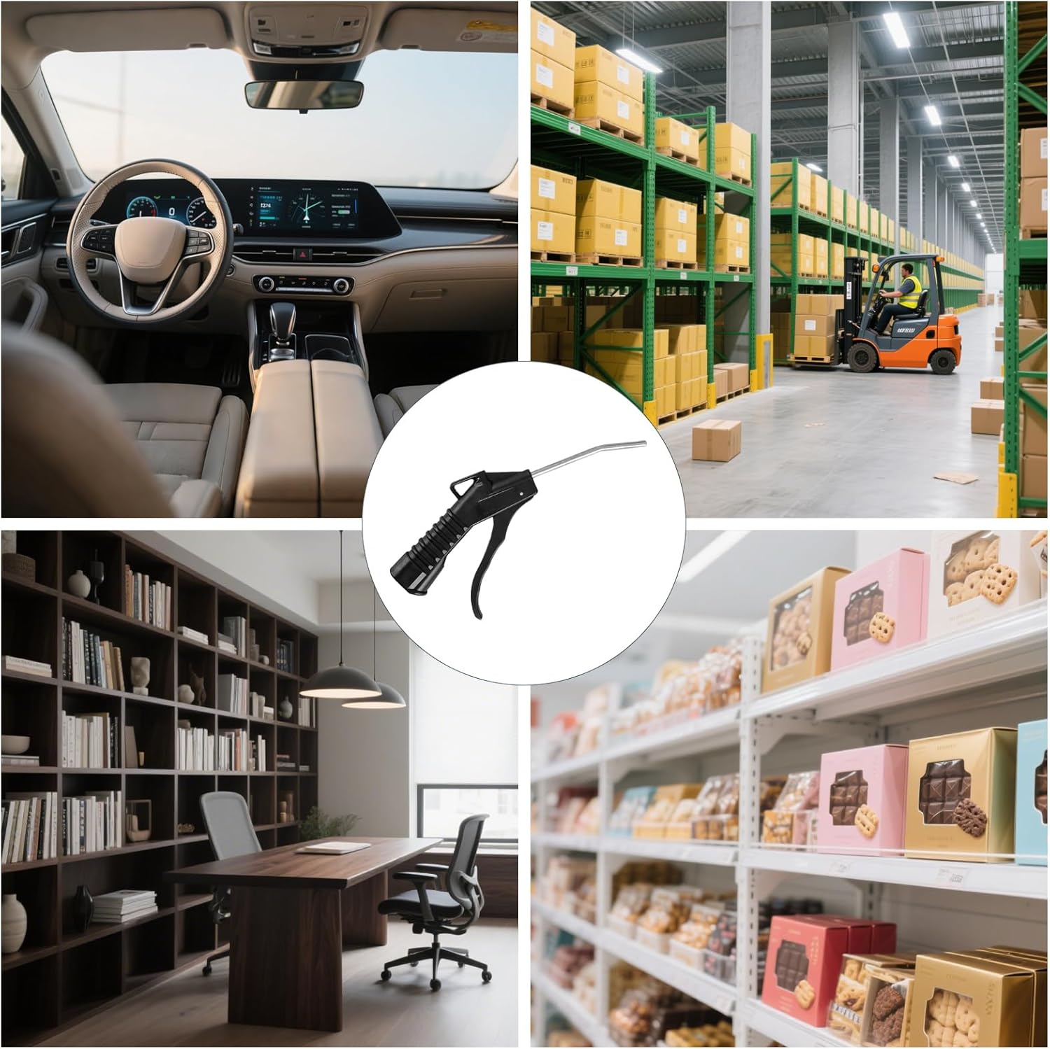 10 Pcs Power Air Nozzle Blower Gun with Black Pistol Grip Compressor Air Blow Tool Accessories for Household Industrial Mechanics