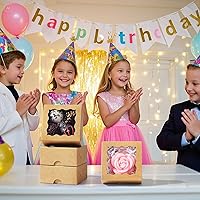 Vista 5 de RomanticBaking 50 cajas de trufas de chocolate para 4 unidades, mini cajas de panadería con ventana para brownie, galletas, jabón, donas, macarrones