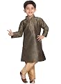 JBN Creation Boys' Full Sleeve Silk Blend Kurta Pyjama Set with Mandarin Collar - Perfect for Festivals, Rakshabandhan a