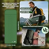 Vista 2 de Almohadilla de dormir de memoria HiiPeak, colchón de espuma gruesa y compacta con almohada, almohadilla de camping aislada con valor R de 9.5, fácil