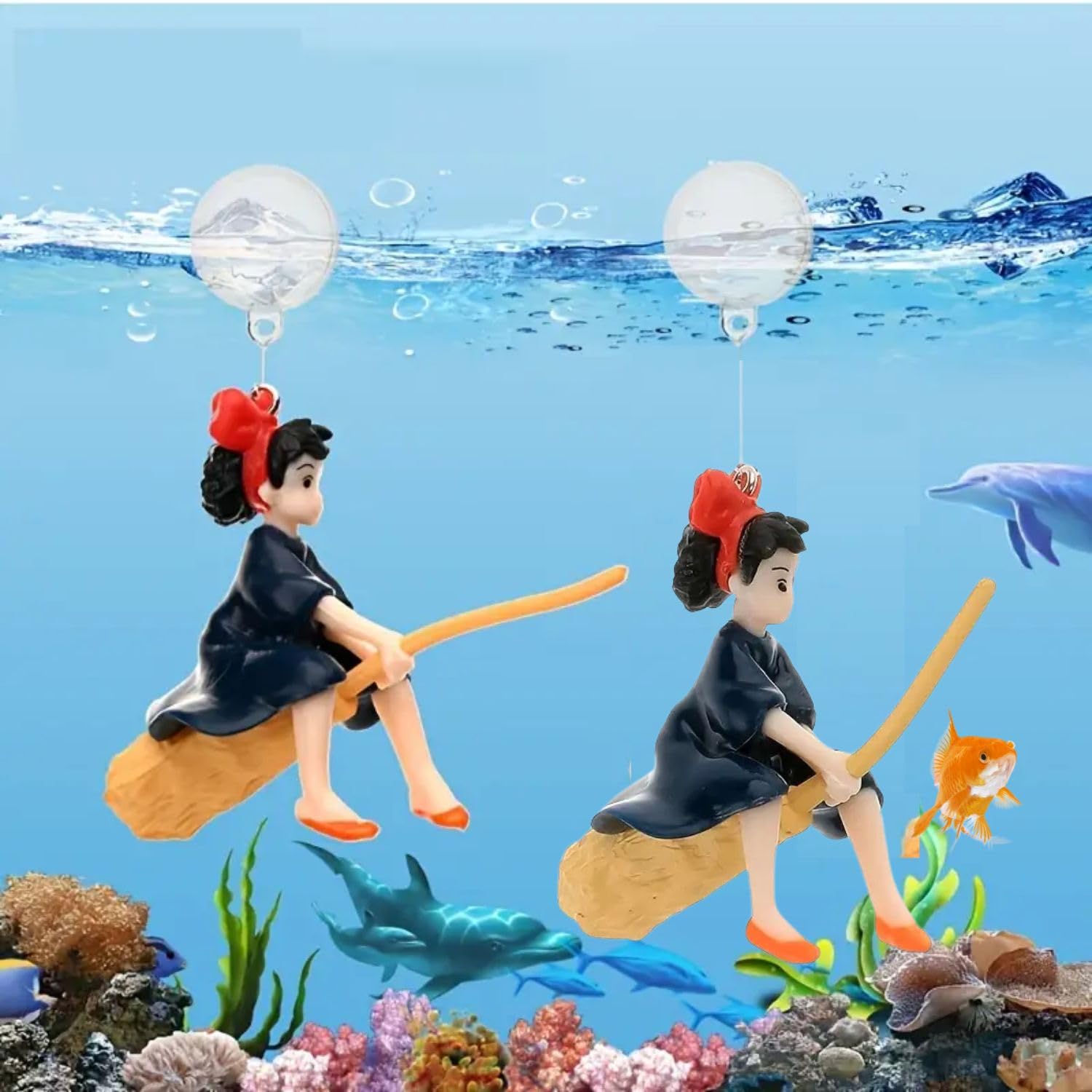 VAYINATO® 2 Pcs Floating Little Witch Aquarium Decorations Landscaping ...