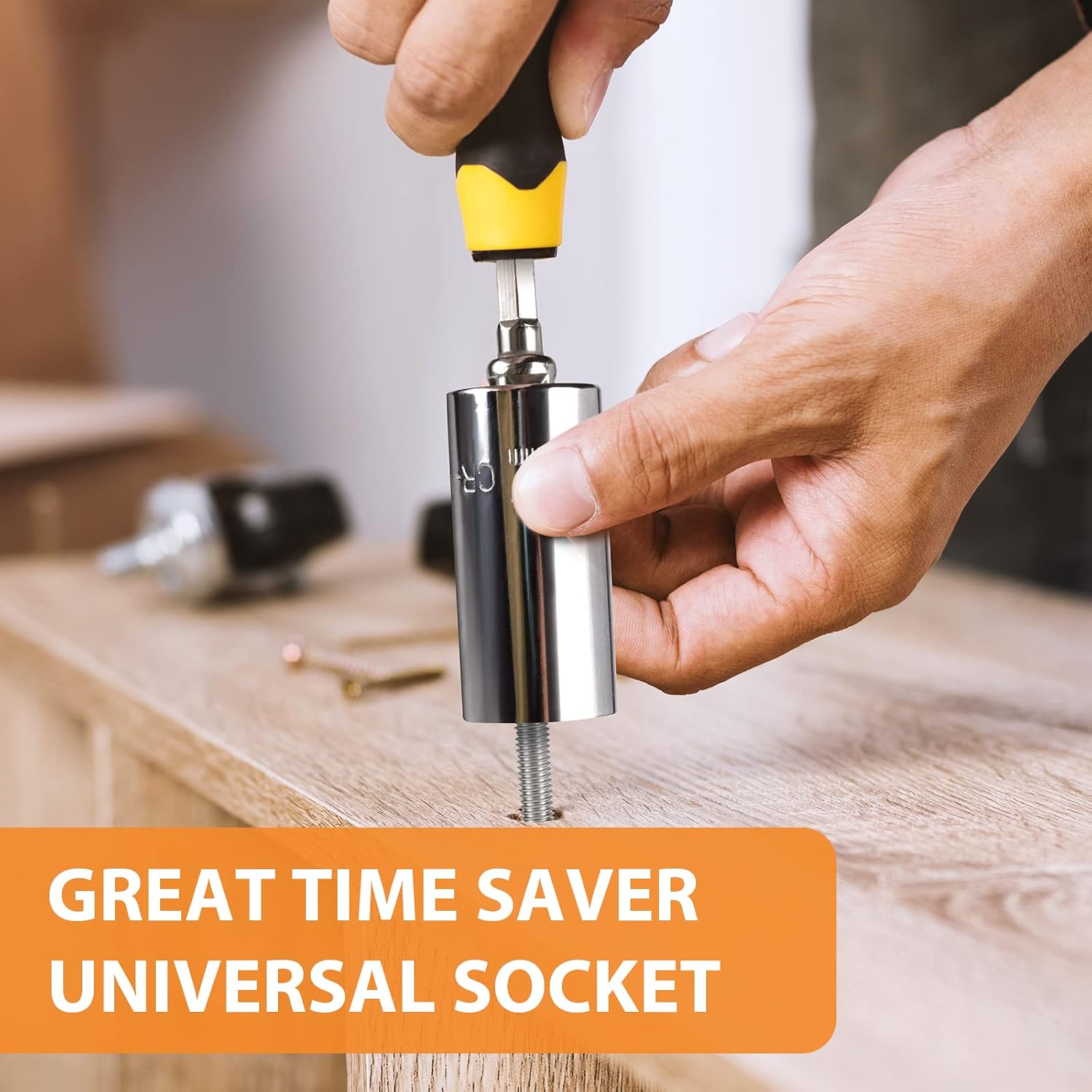 Super Universal Socket Tool Gifts for Men - 2 PACK Dad Gift Socket Set with Power Drill Adapter(7-19 MM) Cool Stuff Gadgets for Birthday Women Fathers Mens Gift Christmas Stocking Stuffers for Men