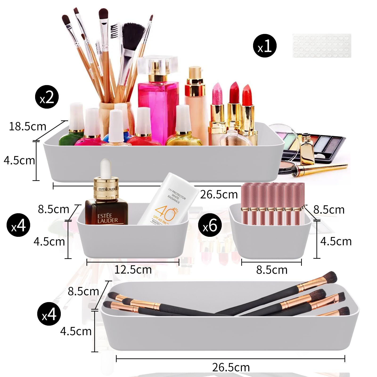 Cajones organizadores caja organizadora cajones sistema de organización 16 unidades cocina baño cosméticos almacenamiento especias organización Drawer plástico oficina escritorio separador con