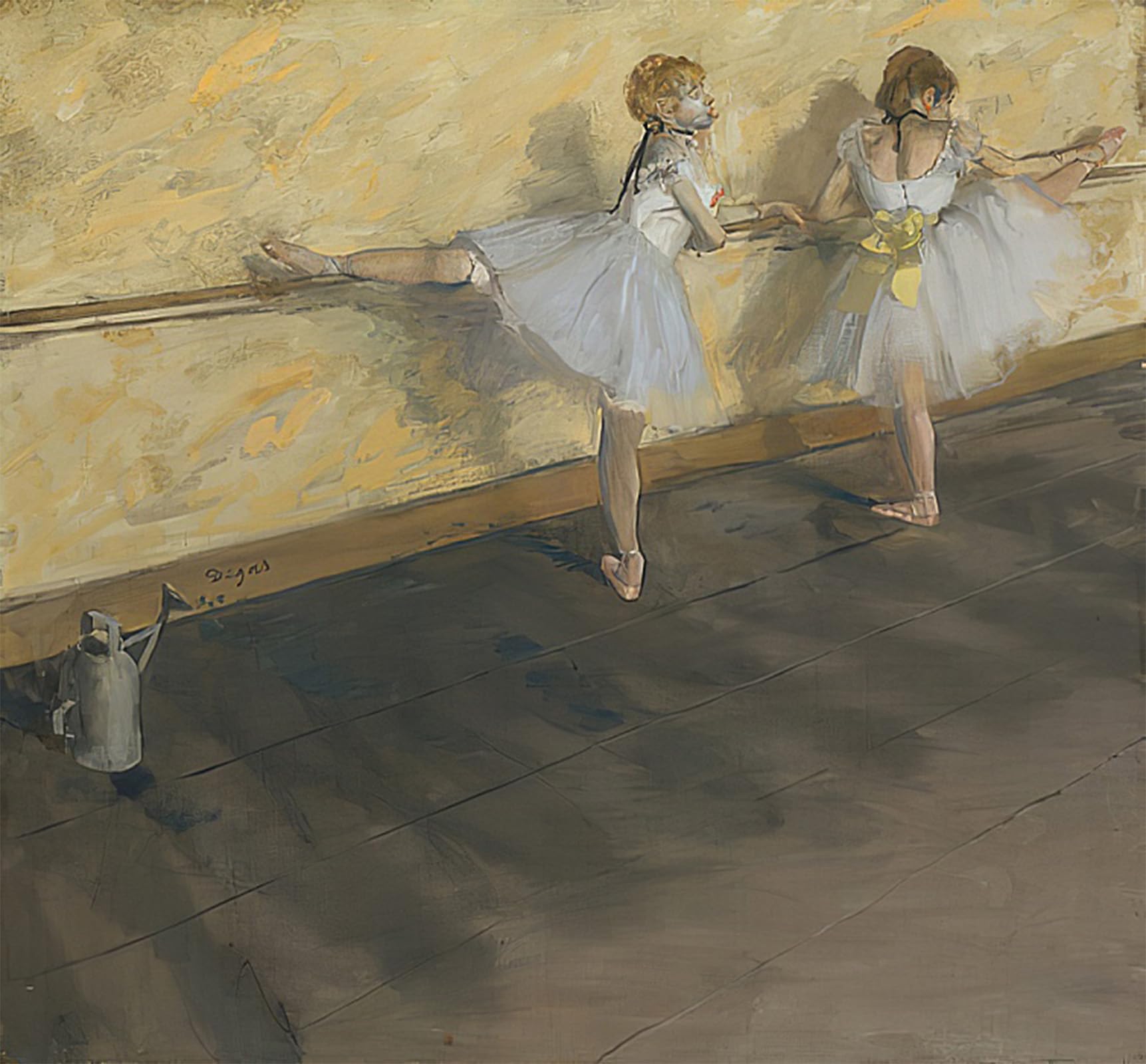 ARTXLXXBN Famous Painting Canvas Artwork Graffiti Print Dancers Practicing At the Barre by Edgar Degas Portrait Canvas Image for Home Decor 60x90cm
