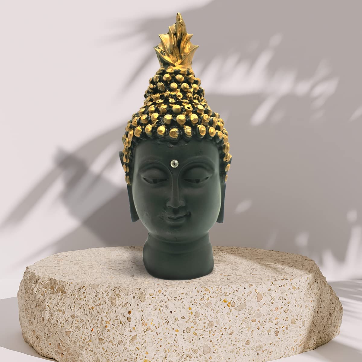 Meditating Gautam Buddha Head Murti Sculpture Statue Puja/Car Dashboard Idol for Peace and Serenity