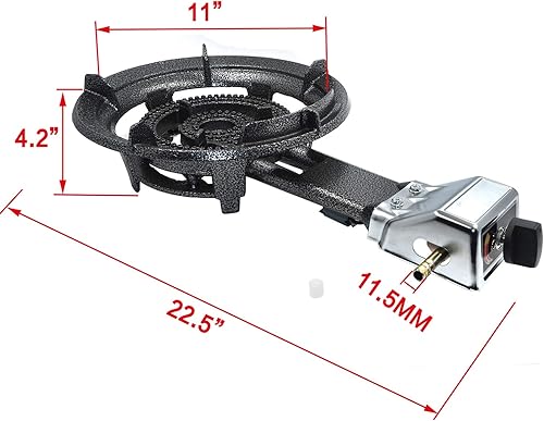 Miniatura 4 de HTTMT - Estufa portátil de gas de propano de 32,000 BTU Jumbo Super Supergas Camp Camping Tailgating [P/N:ET-COOK004-31A-IRONCAST]