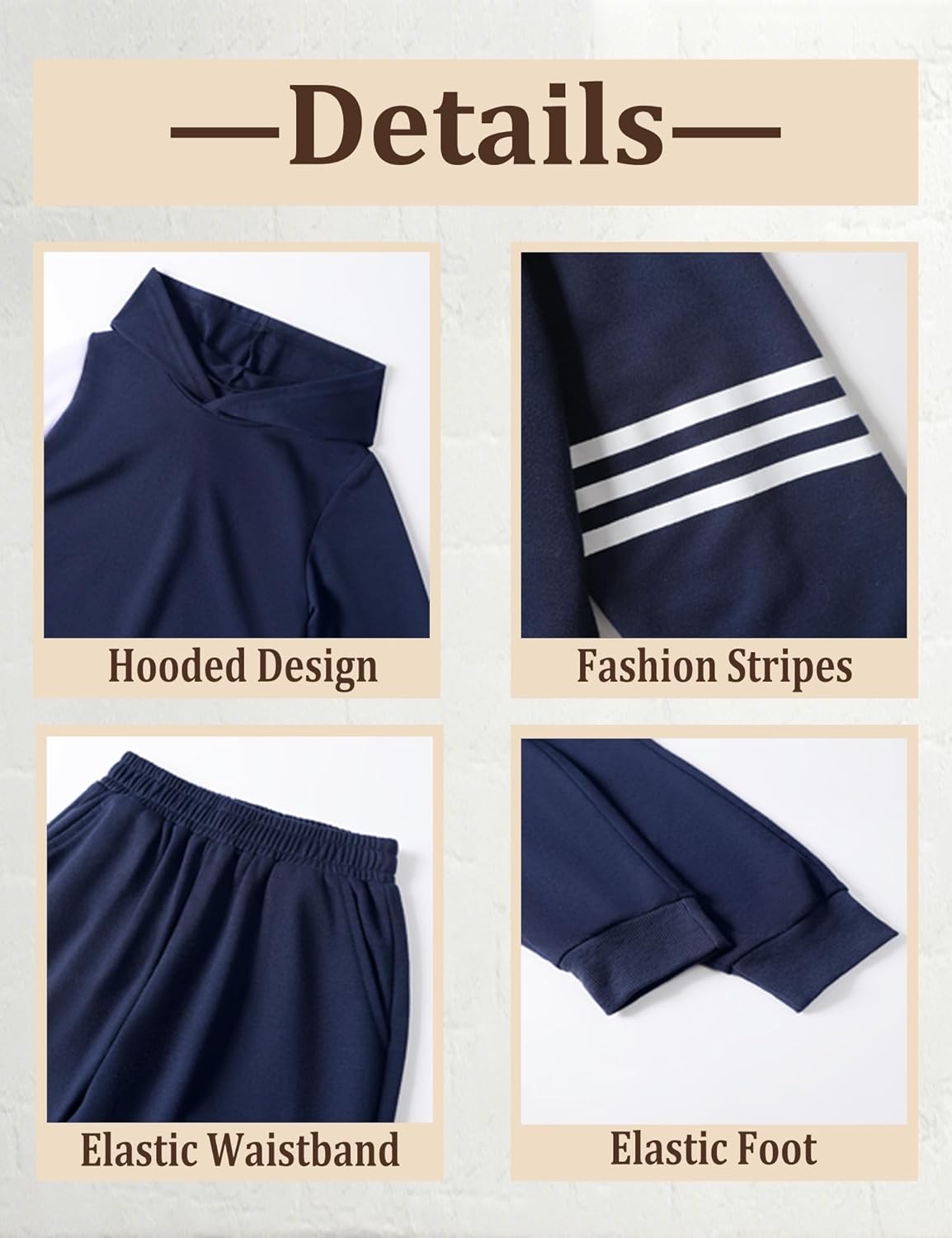 Boy Clothes Long Sleeve Striped Hoodie Sweatshirts Top and Pants Fall Winter Kids Boys 2 Pieces Outfits 3-12 Years - Image 6