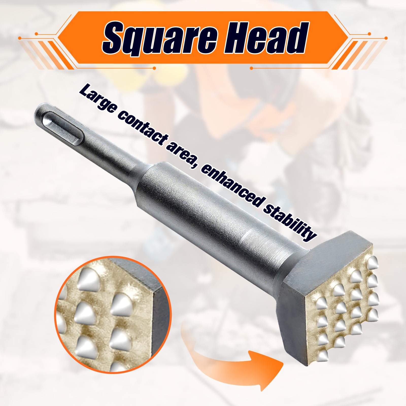 Scalpello SDS Plus, 40cr Elettrico Square Drive Scalpello Elettrico A Martello Punta Da Trapano Quadra Con Gambo Tondo 16 Denti Adatto Per Calcestruzzo Ardesia Ponti Muri Piastrelle Di Granito