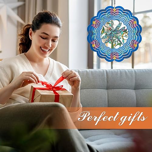 Miniatura 2 de Molinillos de viento de metal de libélula  Regalos para mujeres, mamá, abuela esposa, hilandero de viento colgante para decoración de exteriores e