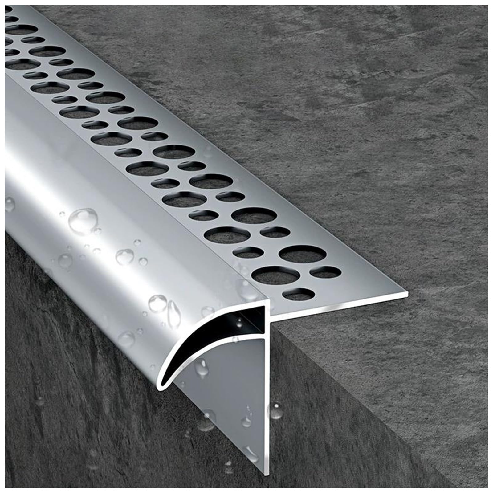 LXLZYXSF Outdoor Drip Edge Molding Strip, Aluminum Rain Diverter Trim for Roof Eaves Windowsill Wall Protection, Waterproof Anti-Rust Flashing Strips(W 50mm(2"),L 180cm/5.9ft)