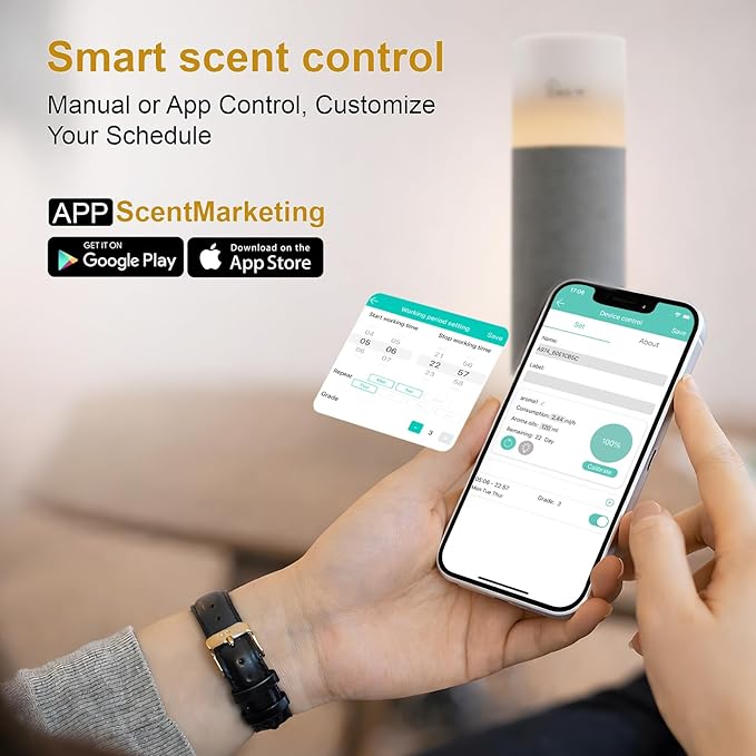 Difusor de Aromas Eléctrico MQLMF, Diseño en Tela, Sin Agua, 1000 Sq Ft - Gris miniatura 5