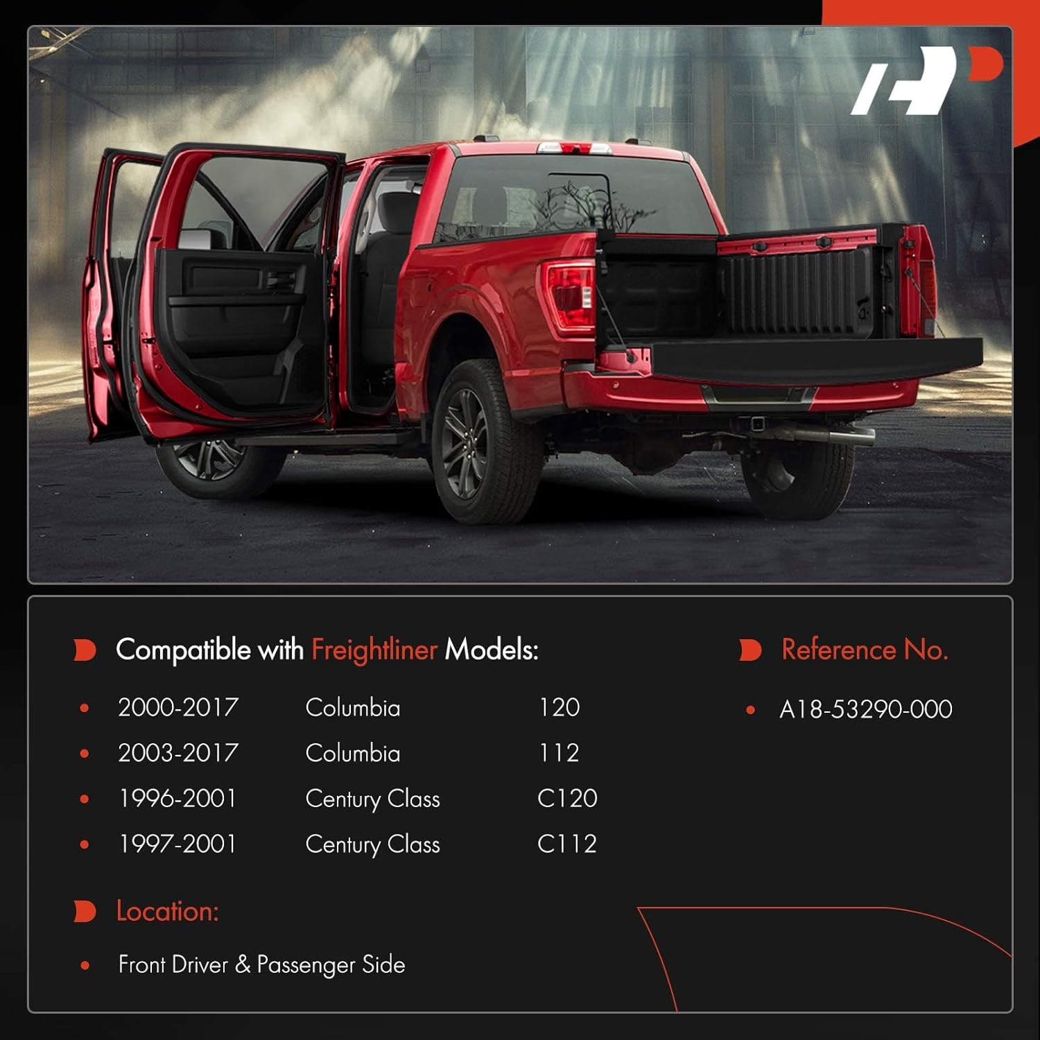 A-Premium Door Hinge Assembly Compatible with Freightliner Columbia 2000-2017, Century Class 1996-2001, 2-PC Set, Replace# A18-53290-000