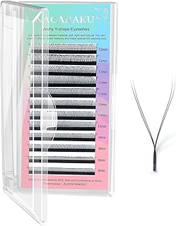 NAGARAKU yy Eyelash Extensions Supplies y lash 0.07mm D curl Mix Tray 8-15mm Premade 4D Easy Fan Russian Volume Cluster Faux Mink Matte 12 rows pre Fanned Wispies Crisscross Eye Lashes