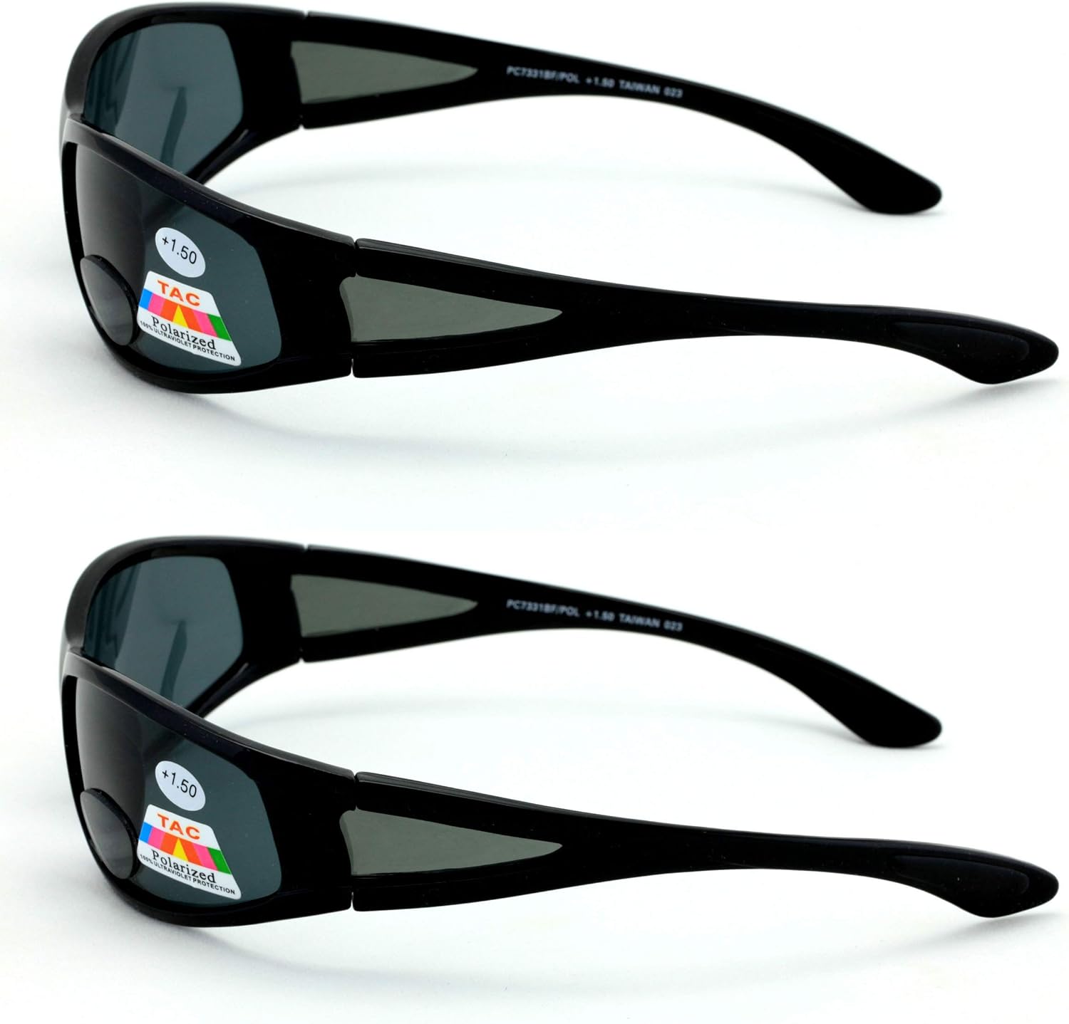 2 Pairs Men Polarized fly fishing sunglasses with magnification bifocal lens readers outdoor reading