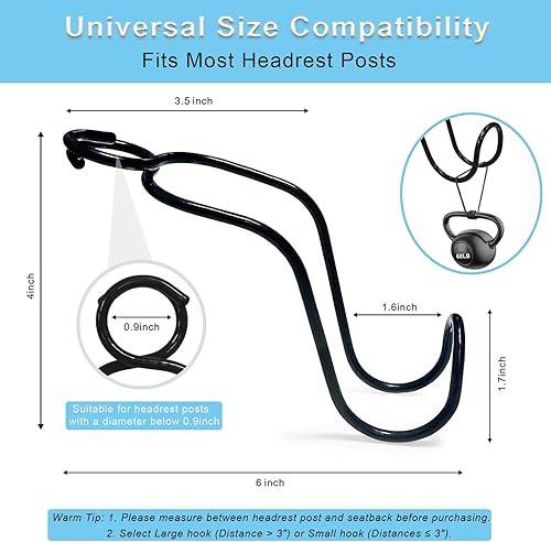 Miniatura 2 de Idefair Ganchos para reposacabezas de automóvil, paquete de 4 soportes universales para bolsas para SUV, camión, organizadores de almacenamiento
