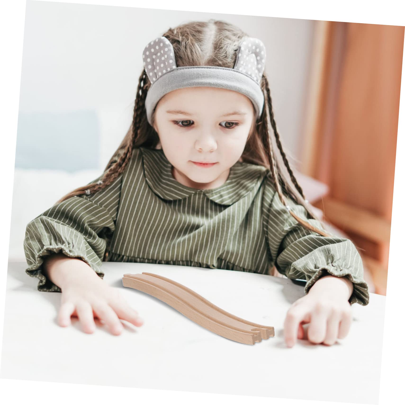 Toddmomy 1 Set Wooden Train Track for Creative Educational Assemble Track with Train Scene Birthdays and Christmas Safe