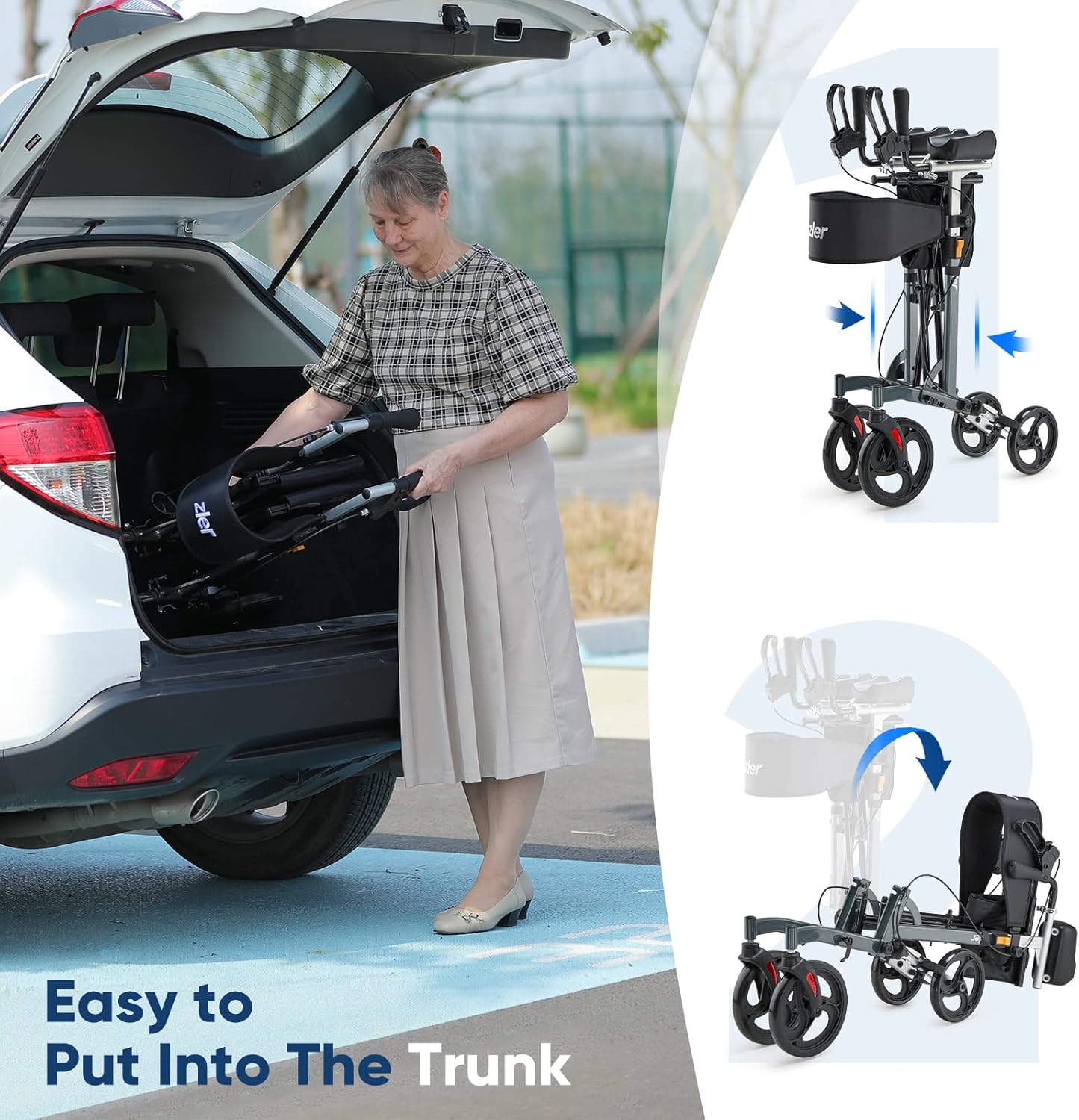 Buy Zler Heavy Duty Upright Walker Extra Wide Stand Up Rollator