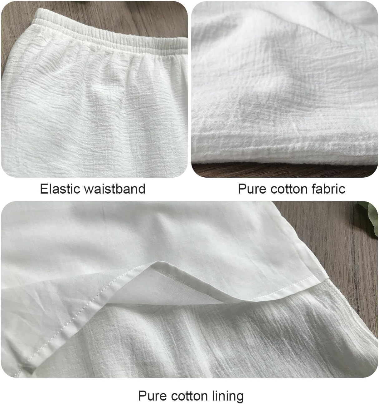 BEAUTELICATE Simple Crepe Cotton Culotte Slip for Women with Lining Ivory Calf Length